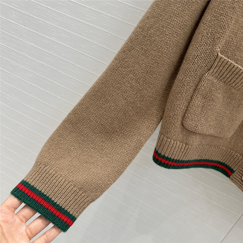 Gvc*1 brown cardigan with web finishes