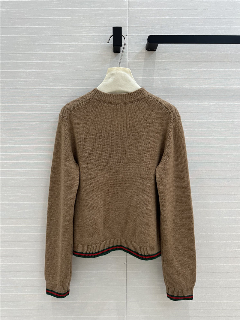 Gvc*1 brown cardigan with web finishes