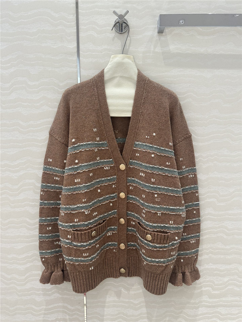 Ch**el striped cashmere coat