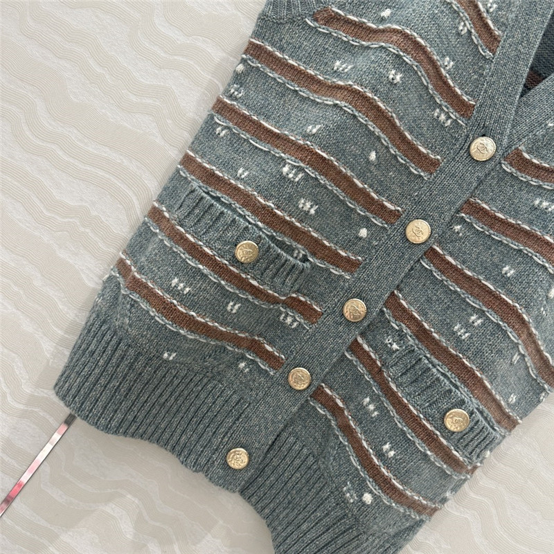 Ch**el striped cashmere vest coat