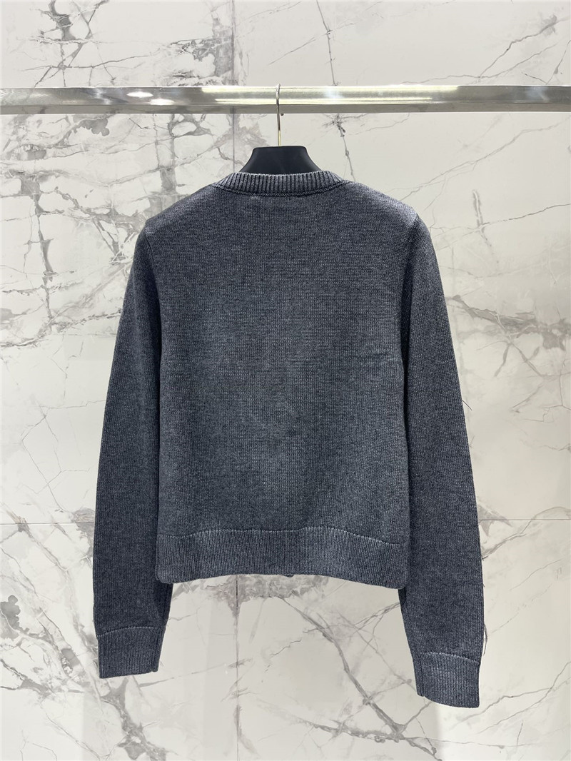 Va1e*ntin0 wool feather trim cardigan grey