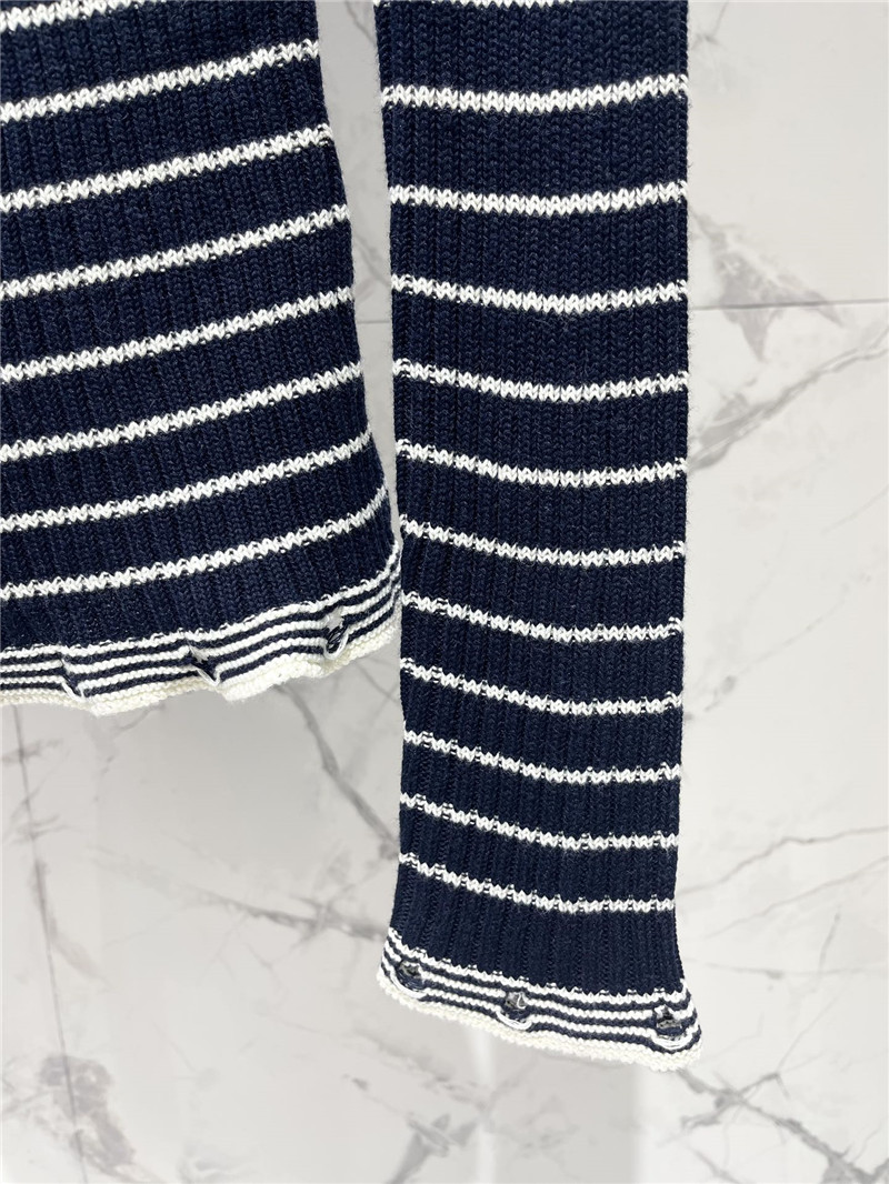 D10r marinière ribbed cotton knit sweater navy