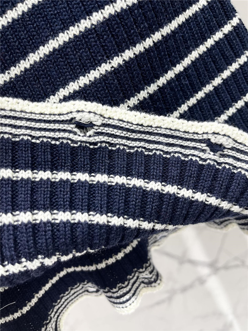 D10r marinière ribbed cotton knit sweater navy