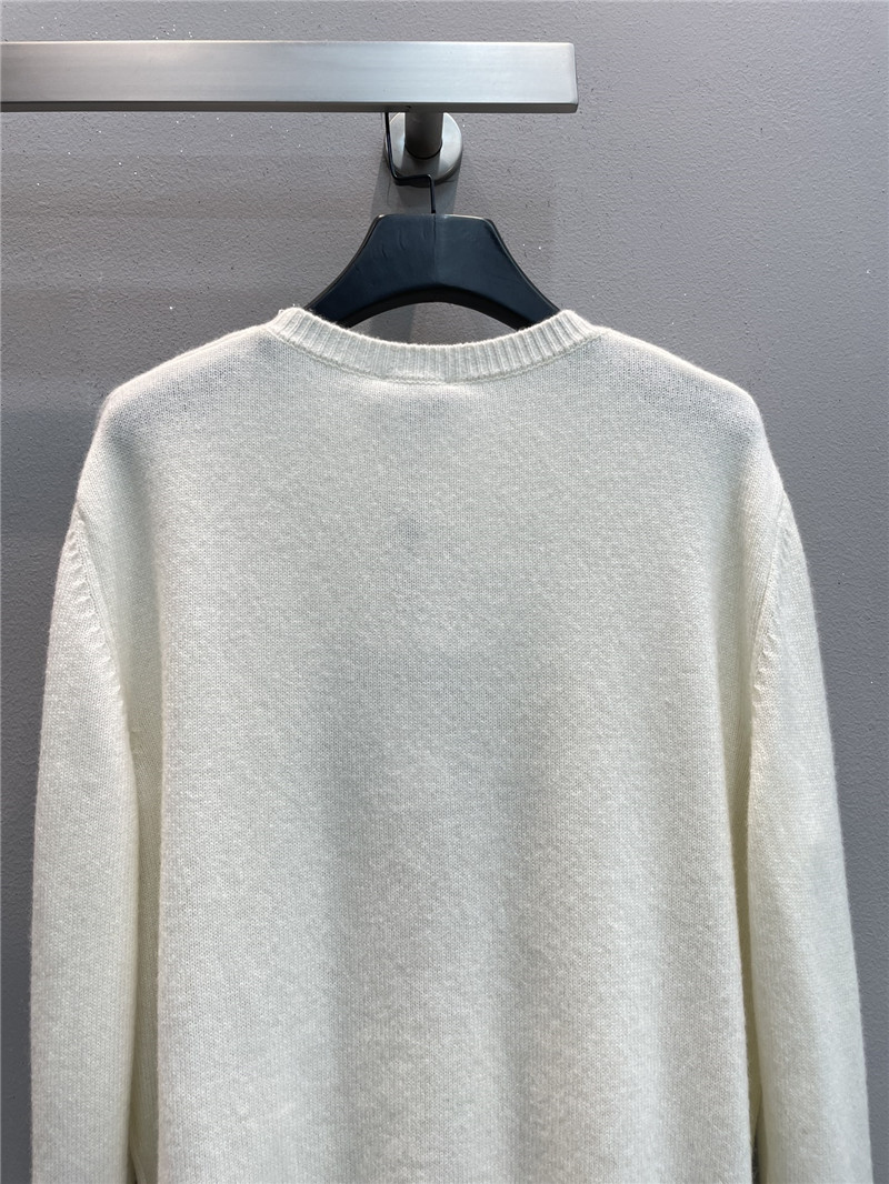 Ch**el sequin embroidered wool sweater in white