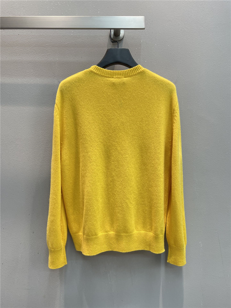 Ch**el sequin embroidered wool sweater in yellow