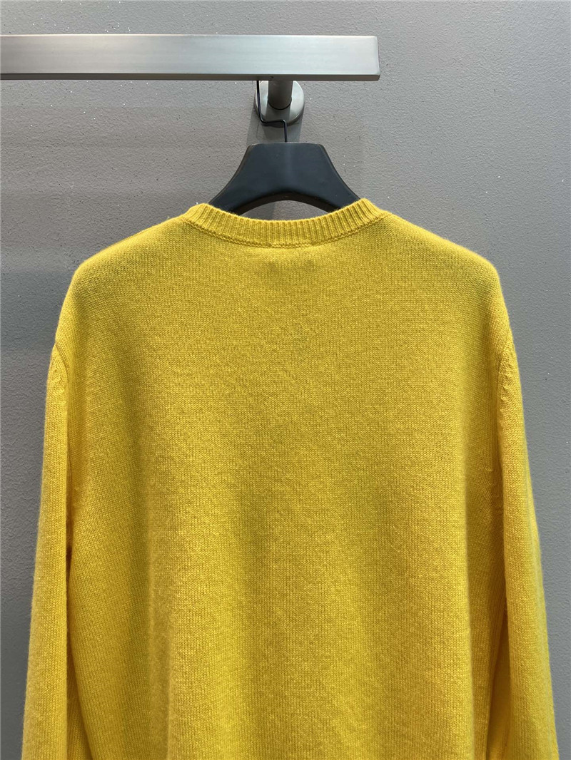 Ch**el sequin embroidered wool sweater in yellow