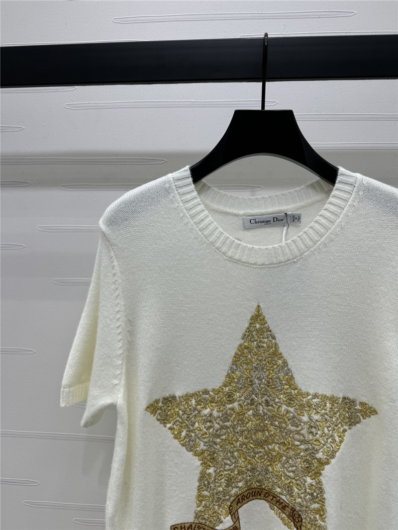 D10r embroidered wool t-shirt white