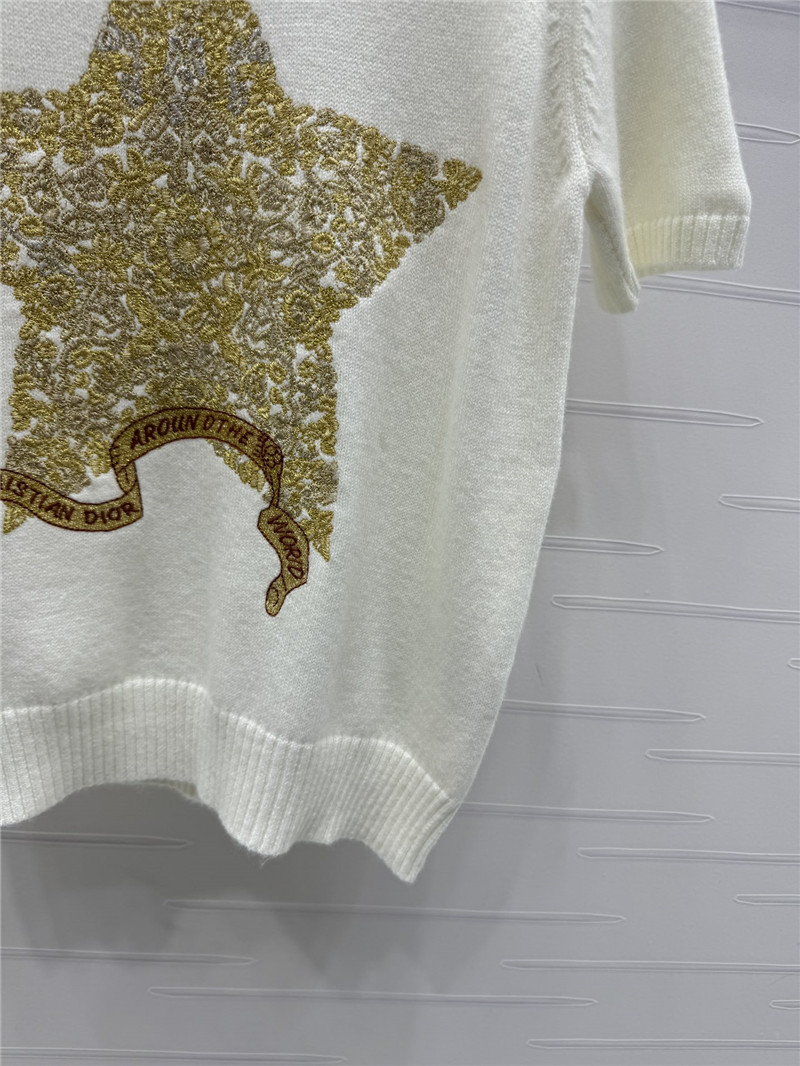 D10r embroidered wool t-shirt white