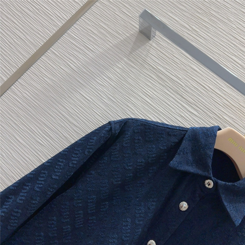 M1um1u jacquard shirt denim jacket