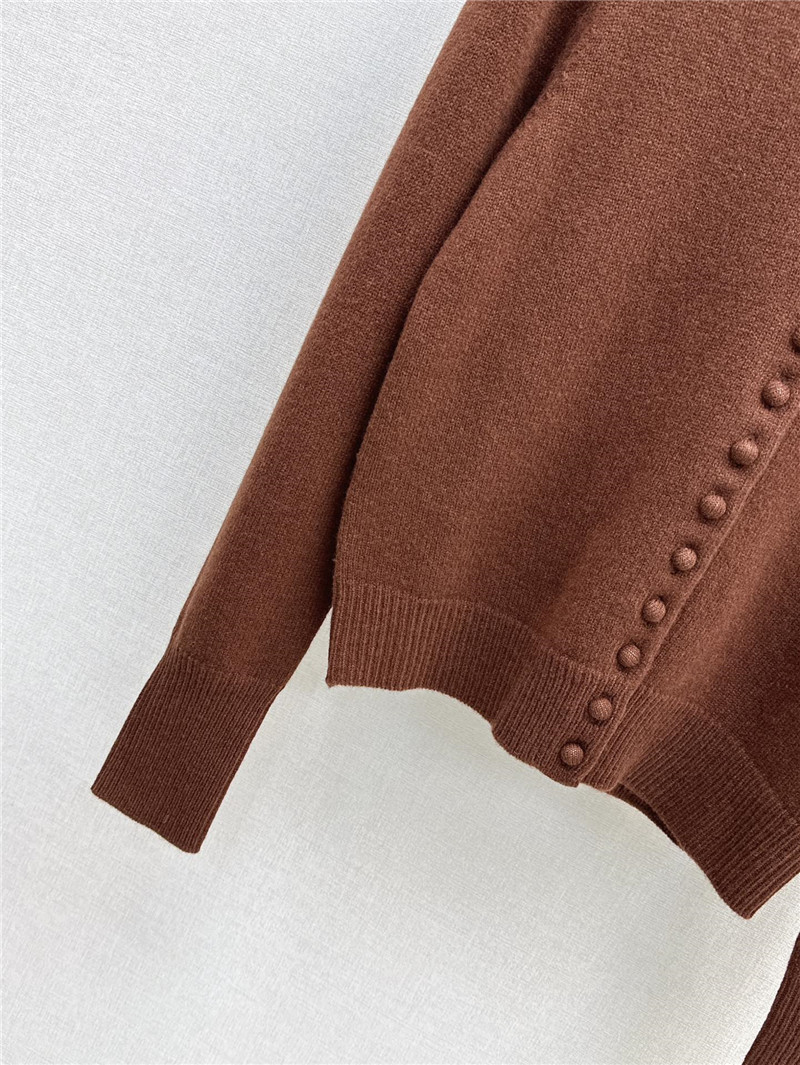 Pra*a triangle logo wool cardigan brown