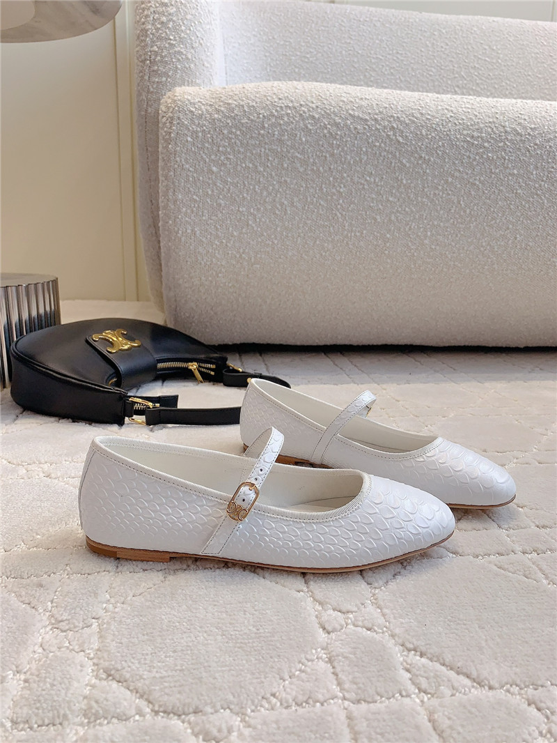 Ce1i*e white python mary-jane ballerinas