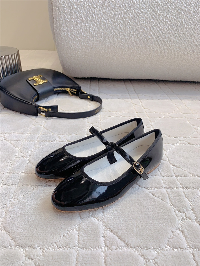 Ce1i*e black mary-jane ballerinas in calfskin