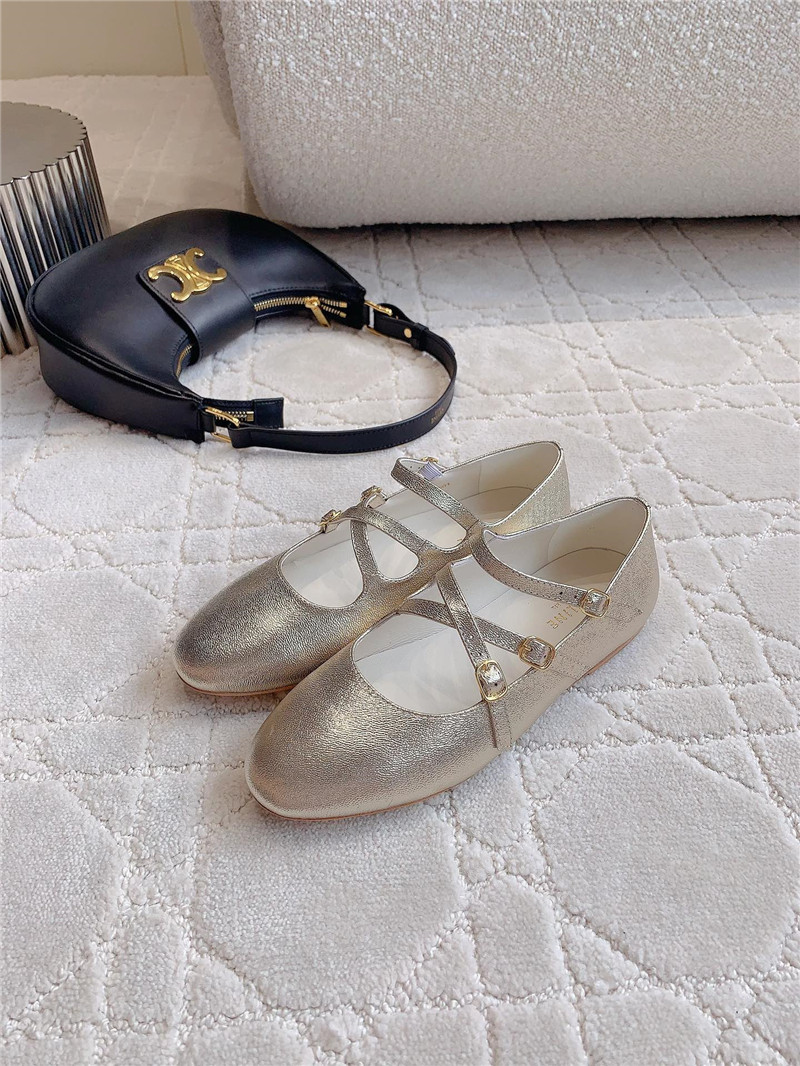 Ce1i*e babies ballerinas silver patent calfskin