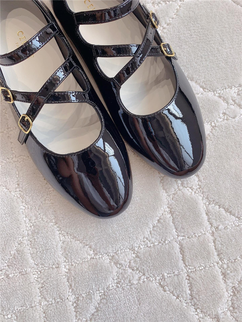 Ce1i*e babies ballerinas black patent calfskin