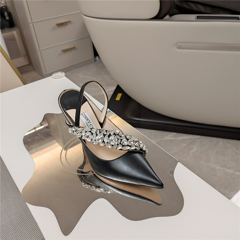 J1m*y Ch00 flos 100 black slingback pumps