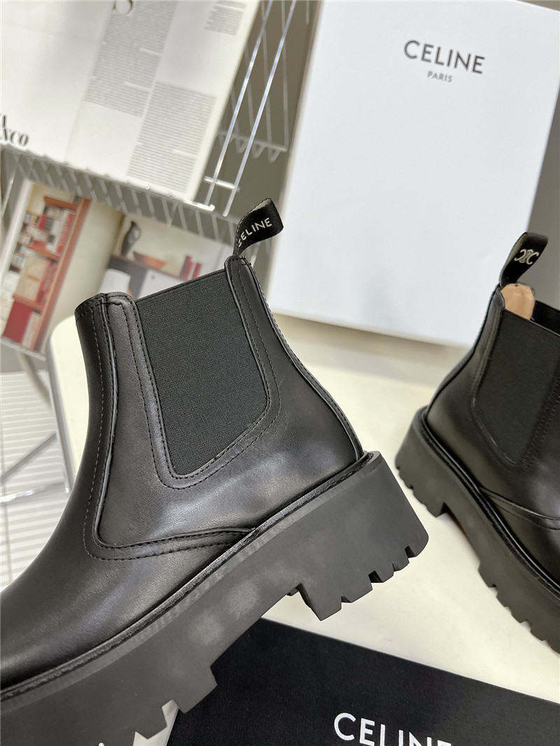 Ce1i*e chelsea black leather boots