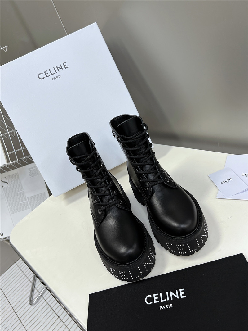Ce1i*e black leather ankle boots
