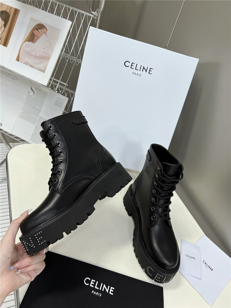 Ce1i*e black leather ankle boots
