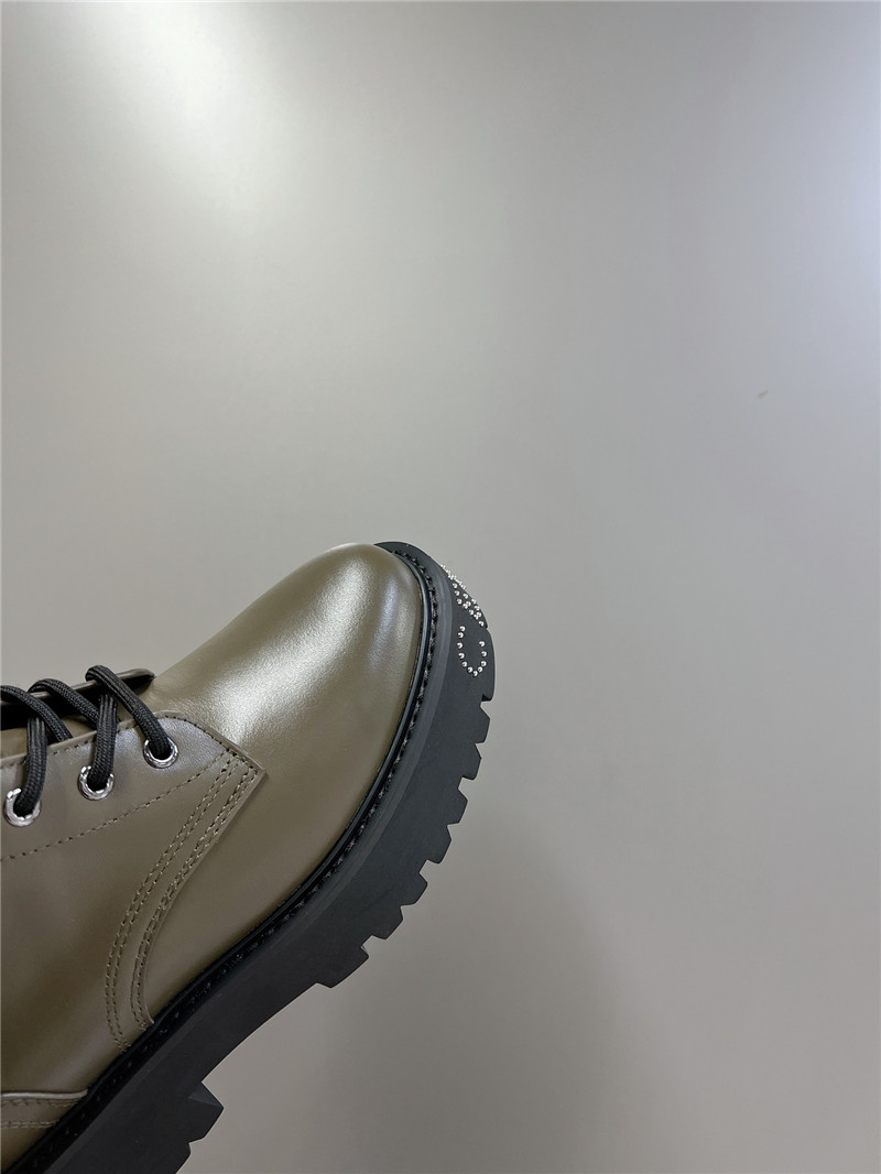 Ce1i*e margaret green double buckle ankle boots