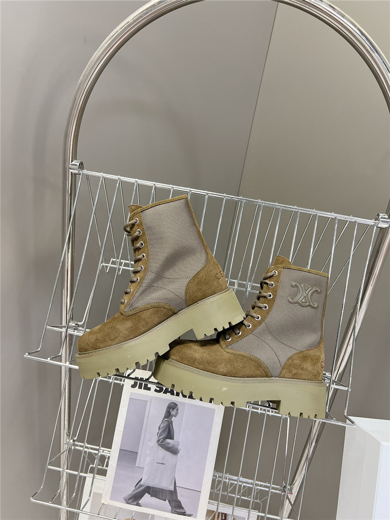 Ce1i*e suede bulky lace-up boots