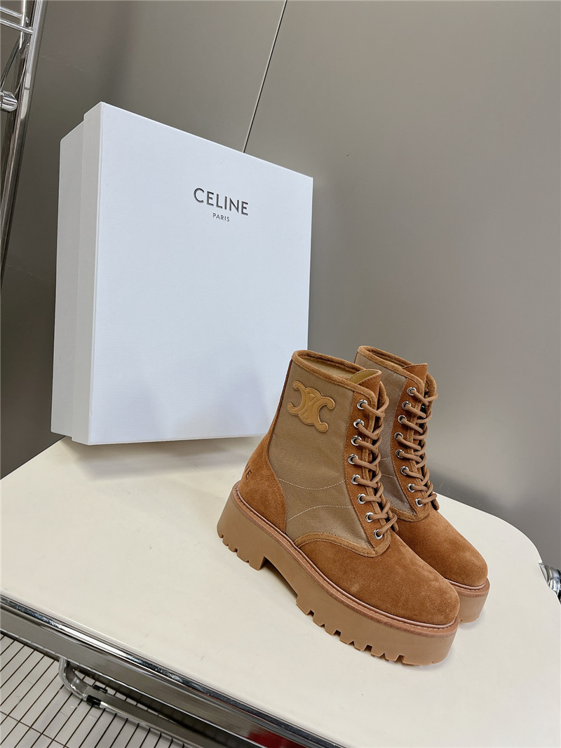 Ce1i*e bulky lace-up boots in brown