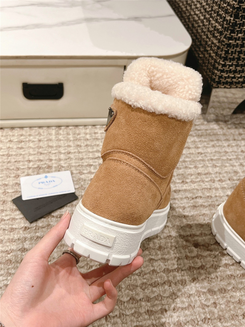 Pra*a suede leather high top winter platform sneakers