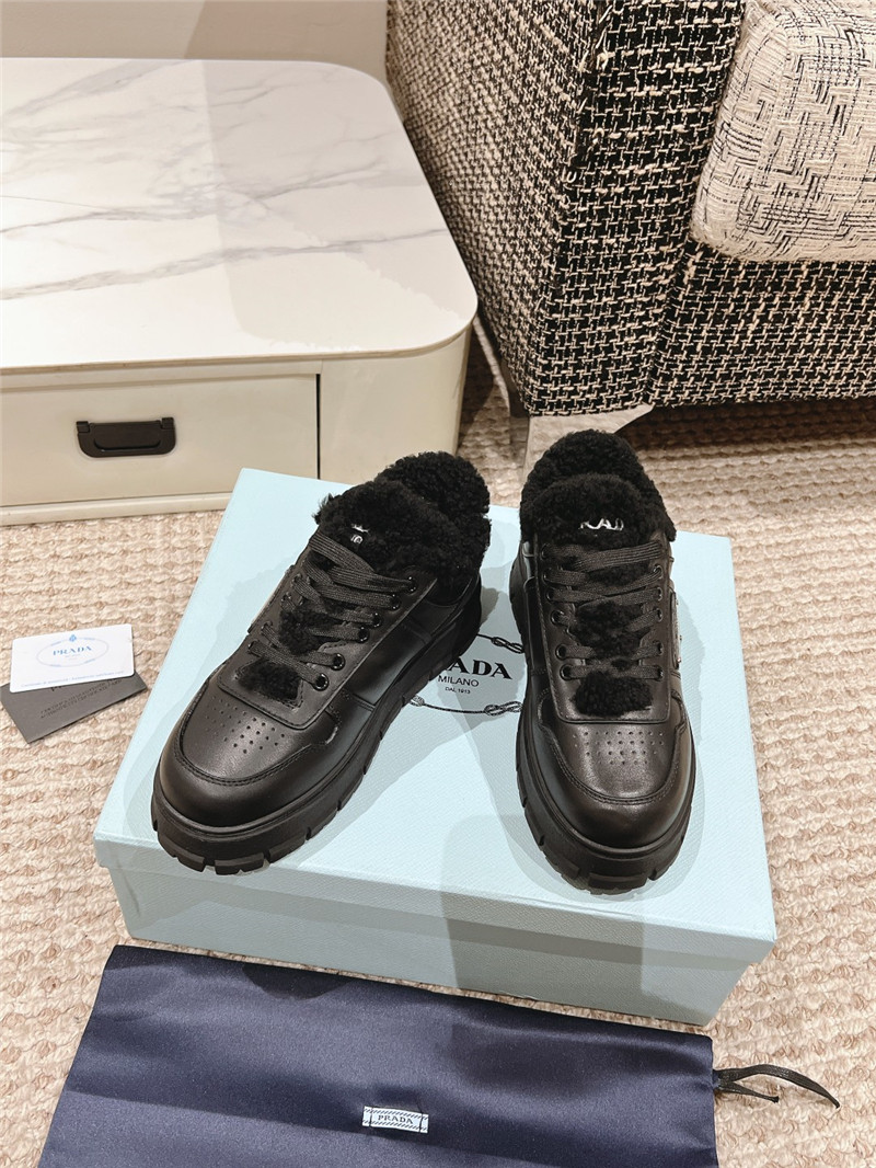 Pra*a black winter platform sneakers