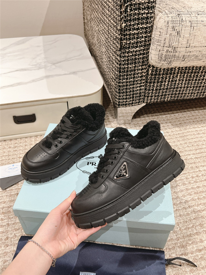 Pra*a black winter platform sneakers