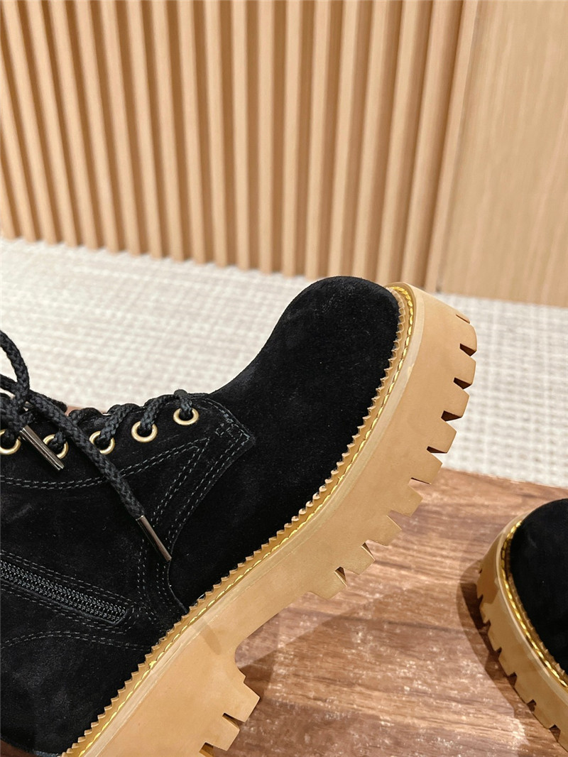 Va1e*ntin0 vlogo black suede lace-up platform boots