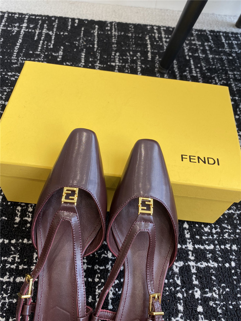 F**di ffold burgundy slingback pumps