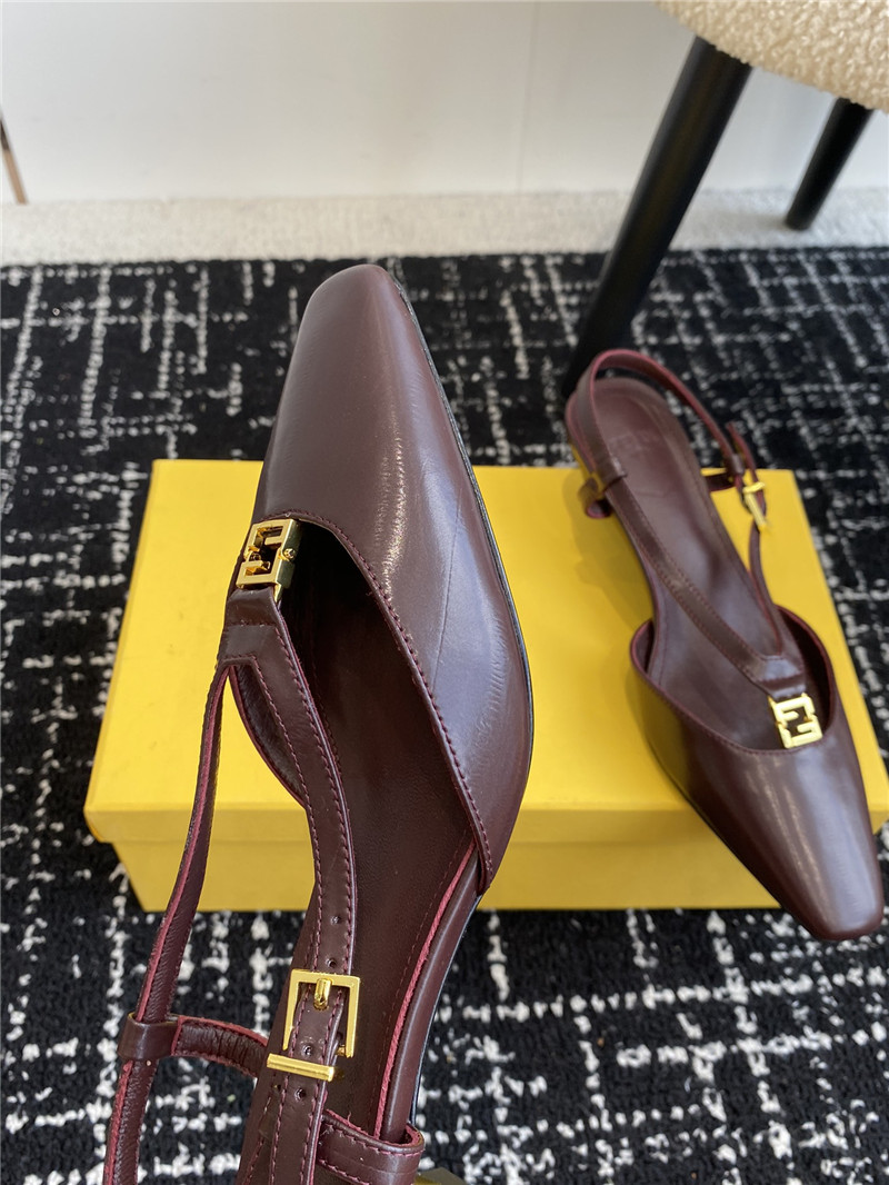 F**di ffold burgundy slingback pumps