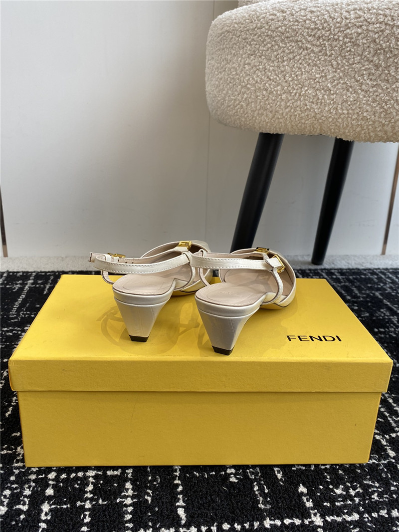 F**di ffold slingback pumps in natural leather