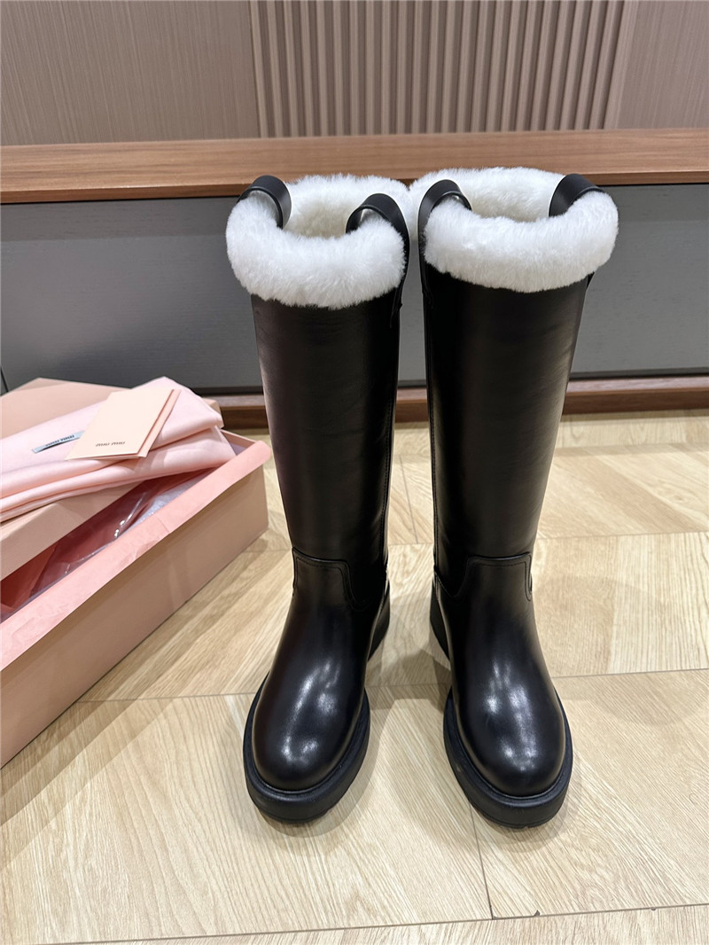 Miu Miu Women’s Black Leather High Boots