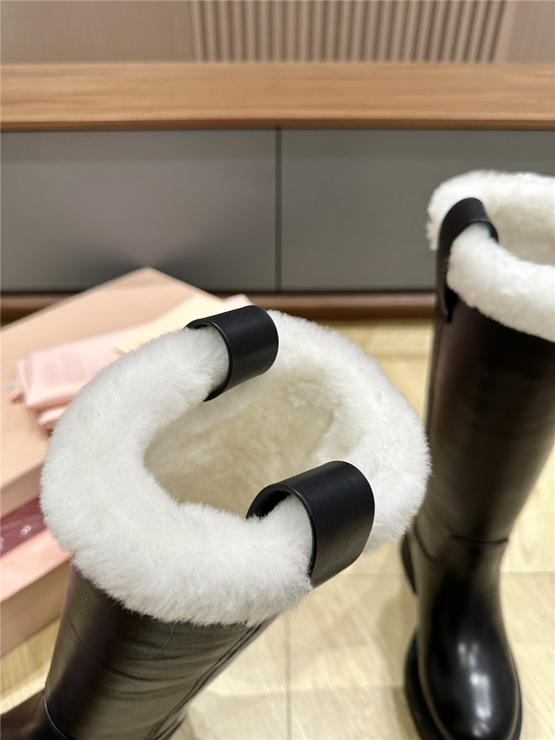 Miu Miu Women’s Black Leather High Boots