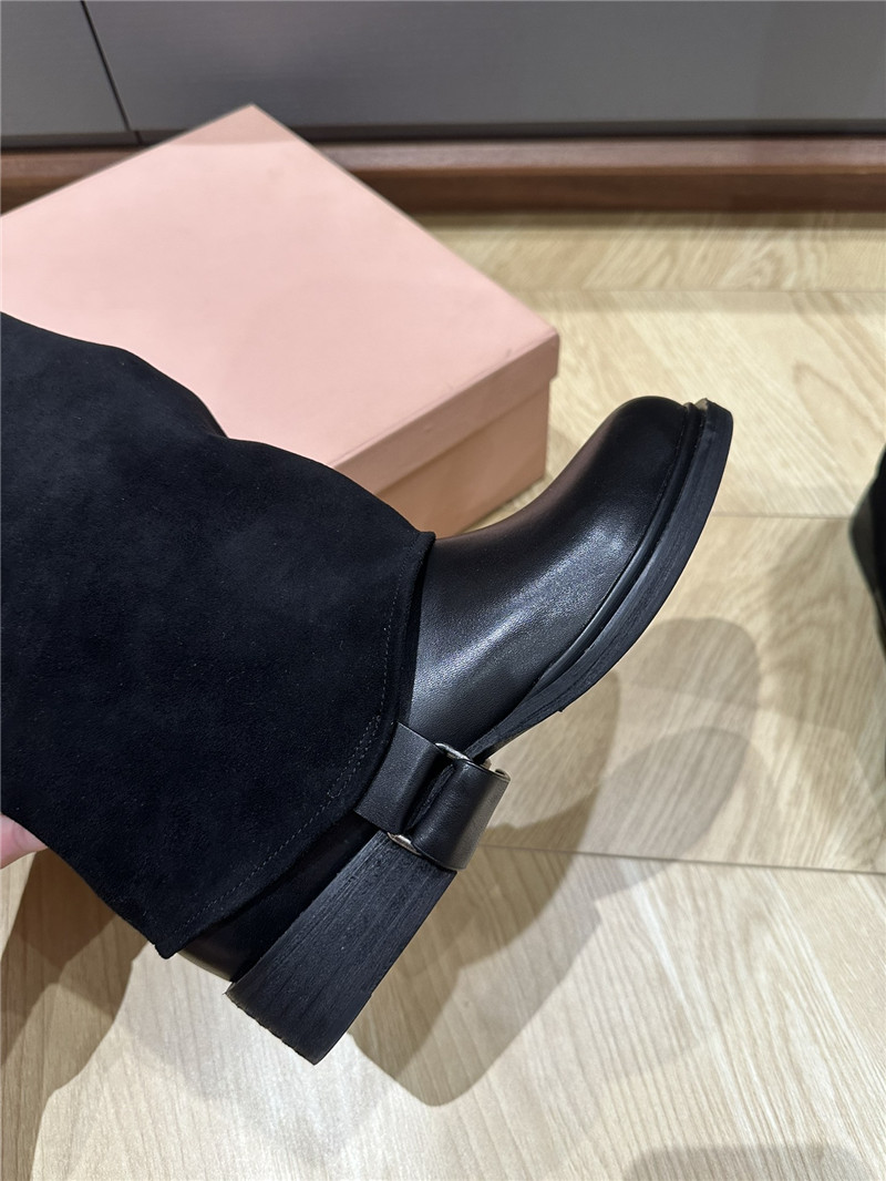 Miu Miu Turn-Down Collar High Boots