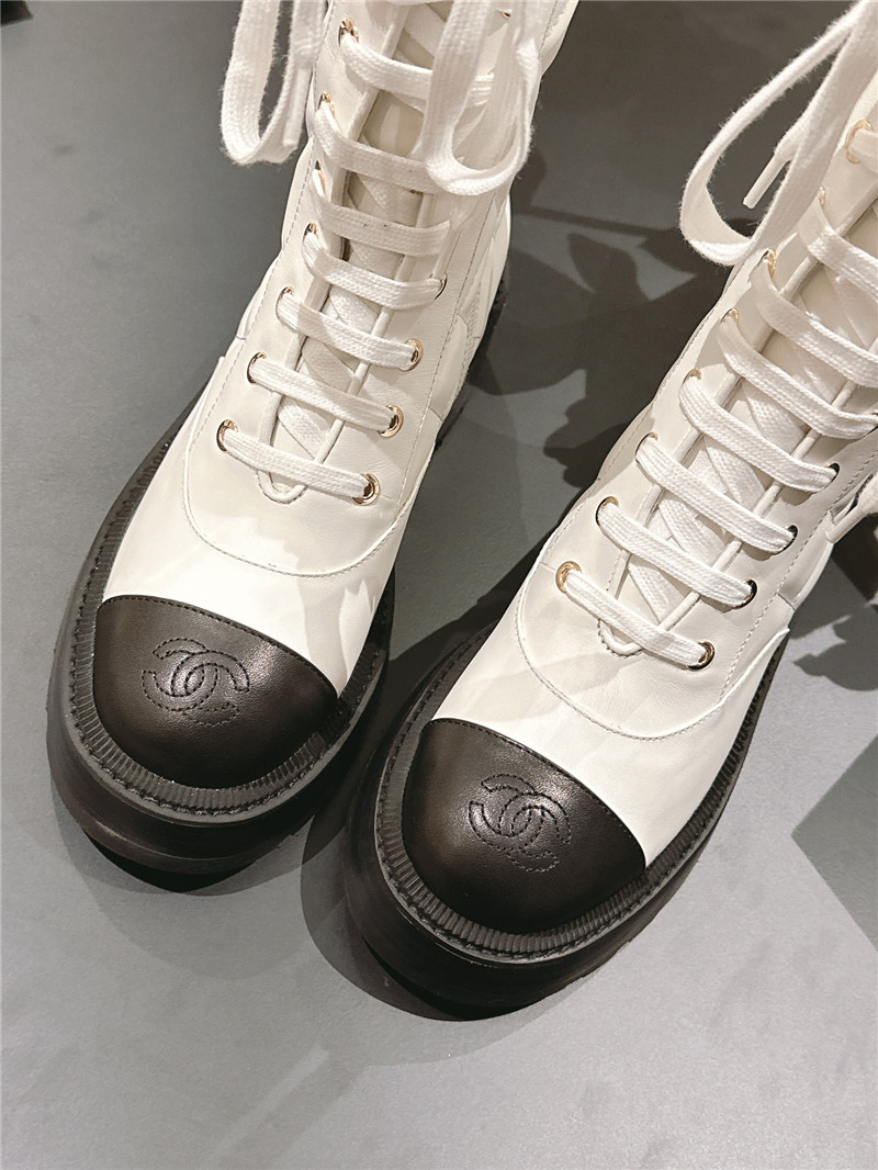 Ch**el lace up platform high boots
