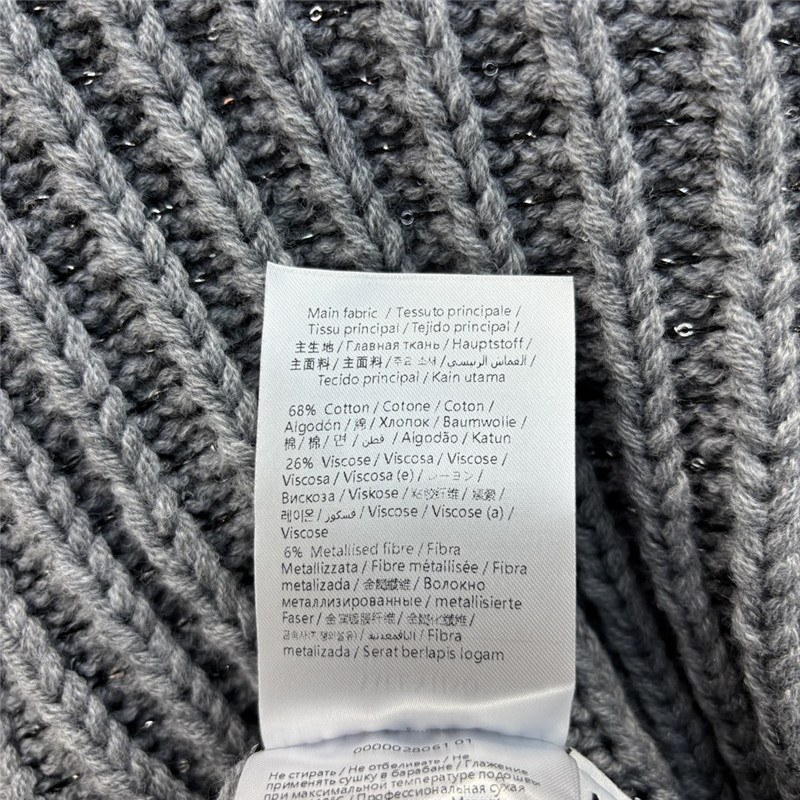 Va1e*ntin0 trim rib knitted cardigan grey