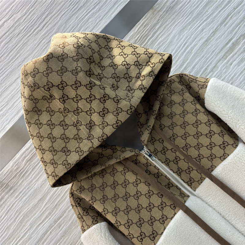 Gvc*1 patchwork hooded jacket