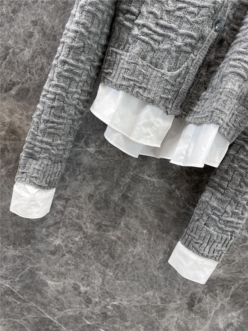 ACNE STUDIOS Layered Knit Cardigan Grey