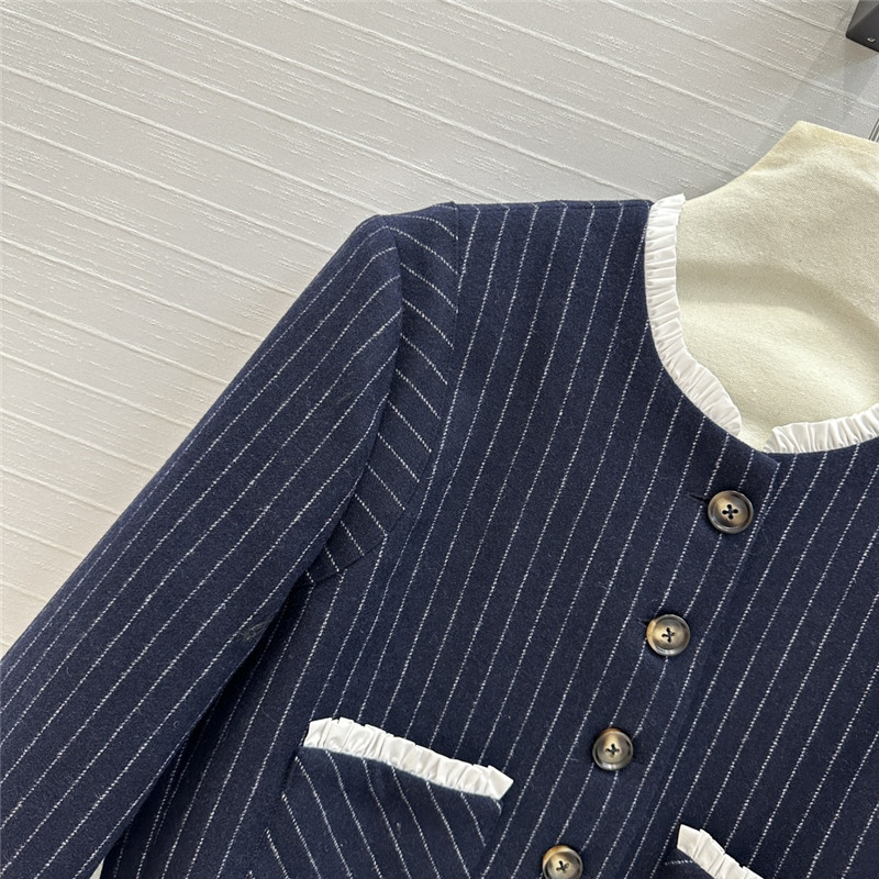 M1um1u vertical striped woolen suit