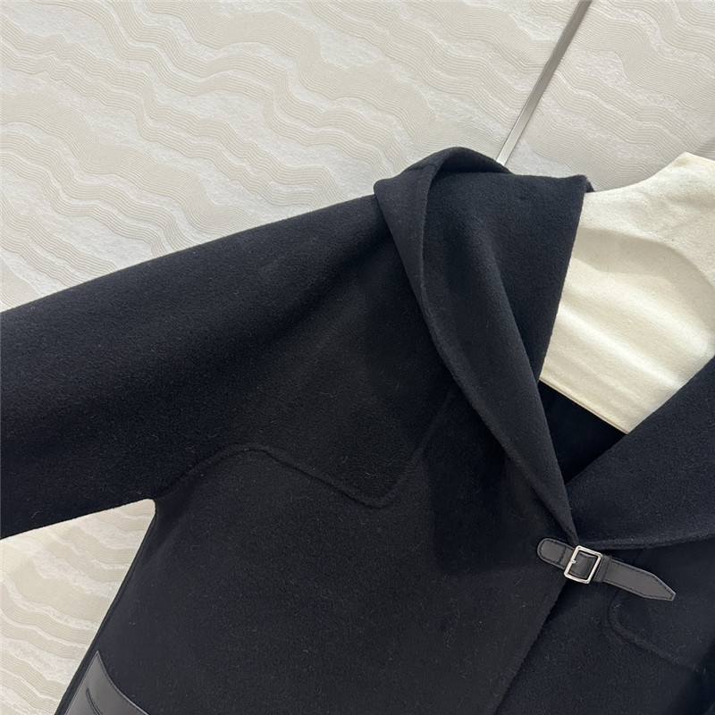 H**me5 hooded cashmere coat
