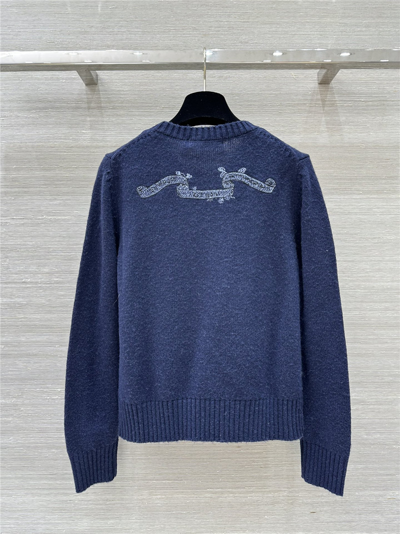 D10r embroidered wool sweater navy
