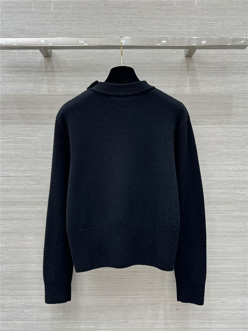 LV Pin Cashmere Sweater in Black