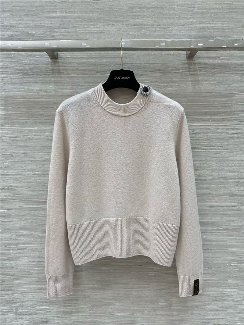 LV Pin Cashmere Sweater Off-White