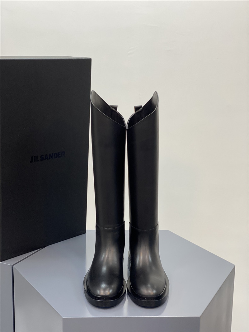 Jil Sander Black Leather Riding Boots