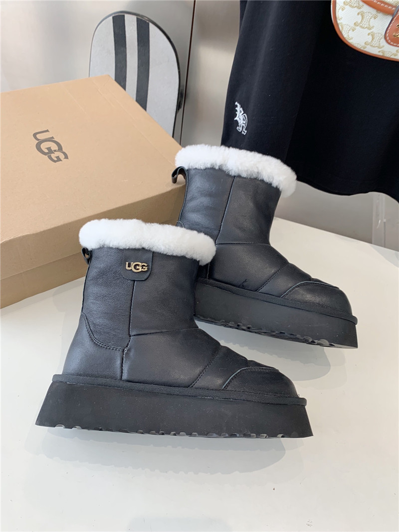UGG Black Calfskin Snow Boots