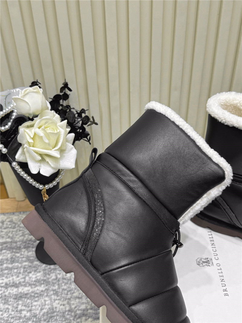 BC Black Calfskin Snow Boots