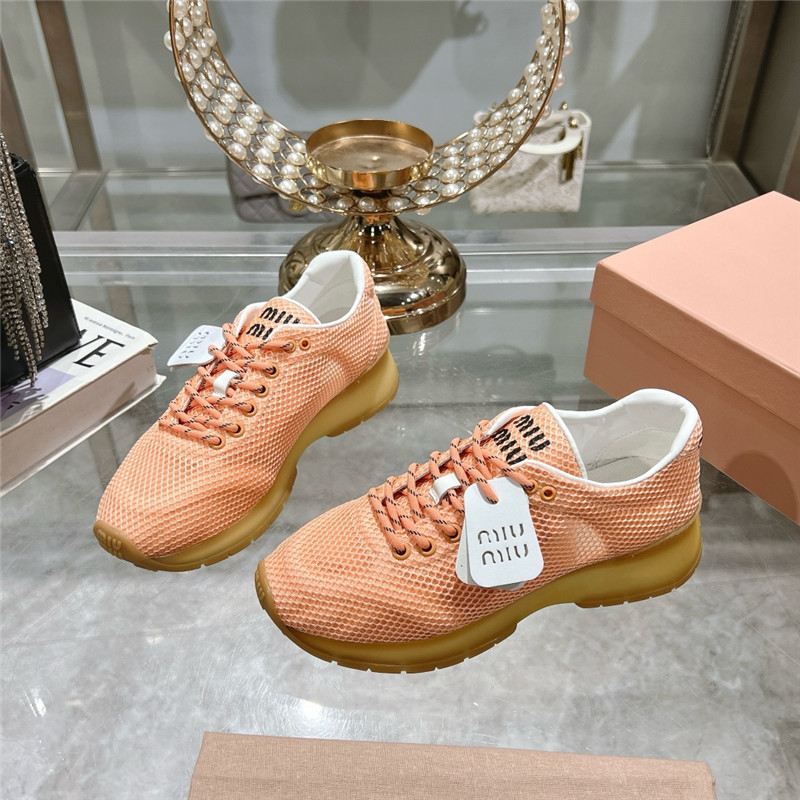 Miu Miu Orange Suede Sneakers
