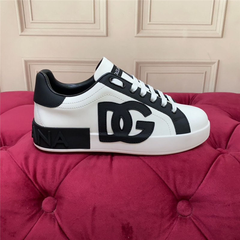 Dolce & Gabbana D&G White Black Low Top Sneakers