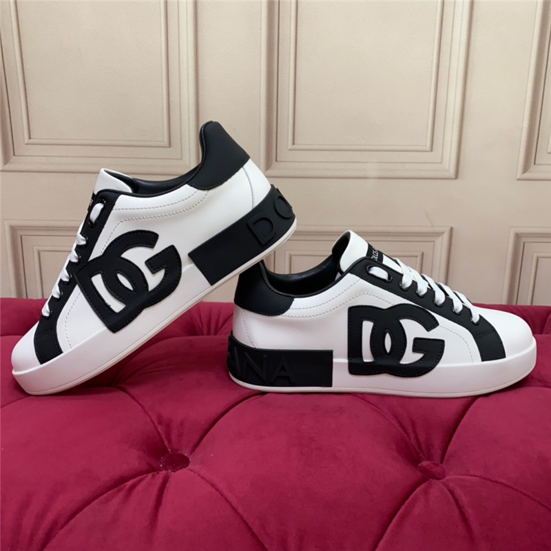 Dolce & Gabbana D&G White Black Low Top Sneakers